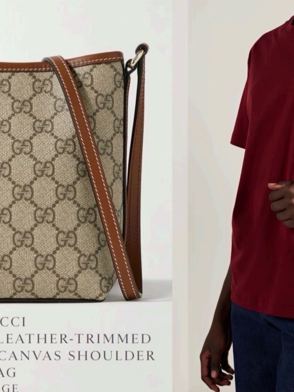 Gucci Beige GG Supreme Canvas Crossbody Bag with Brown Leather Trim - Picture 3 of 6